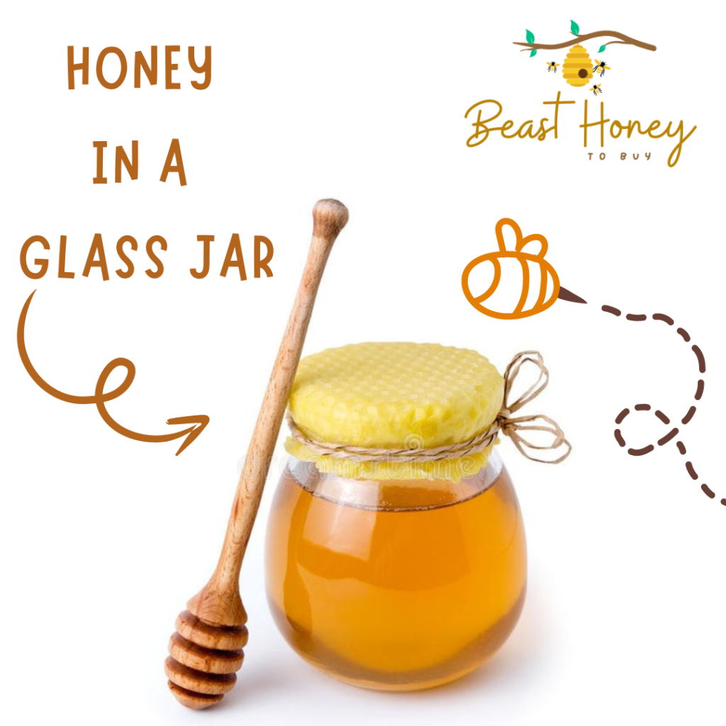 Honey in a glass jar