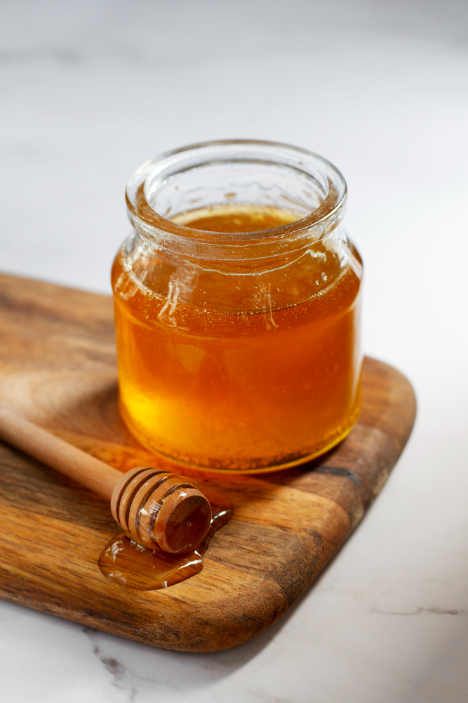honey with jar raw honey